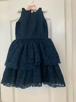 Girls Chasing Fireflies Navy Lace Holiday Party Dress - Size 6