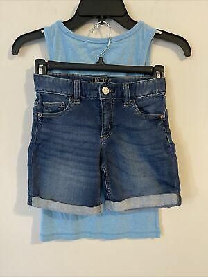 Justice Girls Size 12/12 Slim Blue Outfit - Tank Top And Shorts Set! A1274