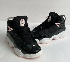 market10 fashion Jordan 6 Rings 323431-002 Black/Pink Girls Shoes Size 11C